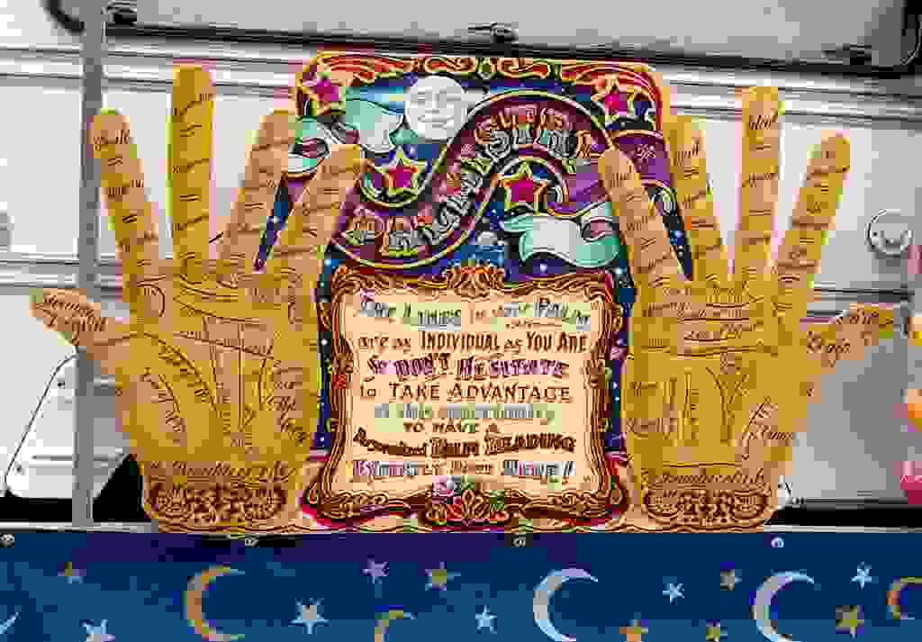 Fairground signage from travelling fairgrounds.