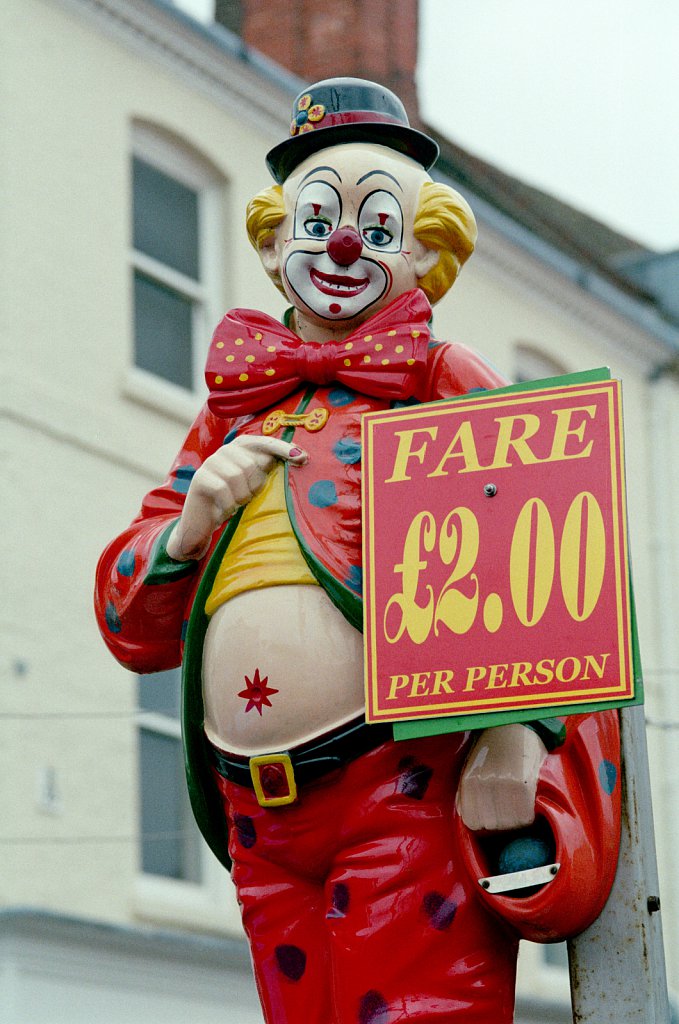 Fairground signage from travelling fairgrounds.