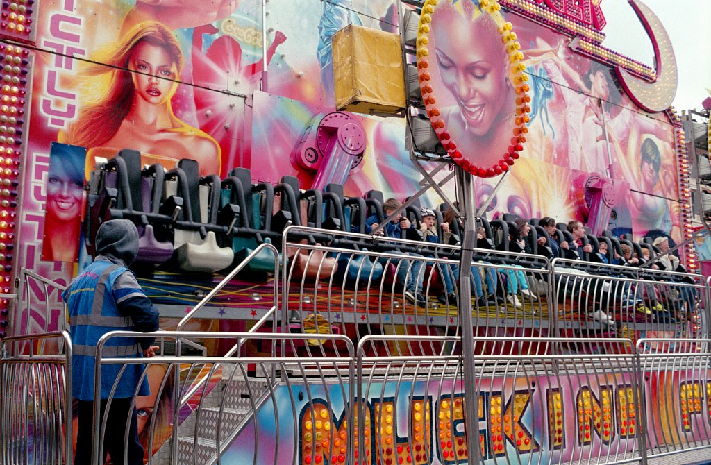 Fairground signage from travelling fairgrounds.