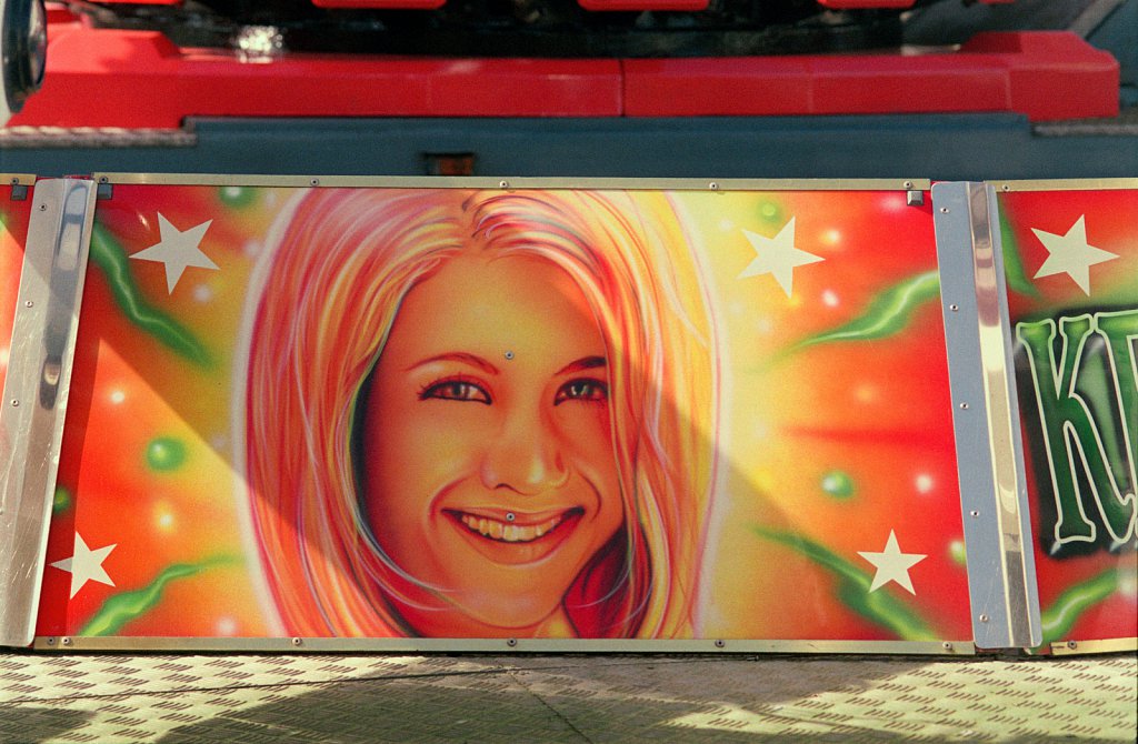 Fairground signage from travelling fairgrounds.