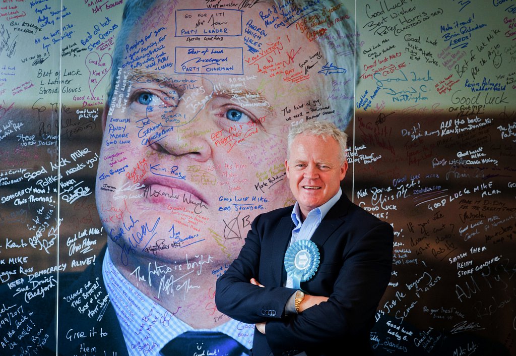 Campaigning in Peterborough with Mike Greene of the Brexit Party