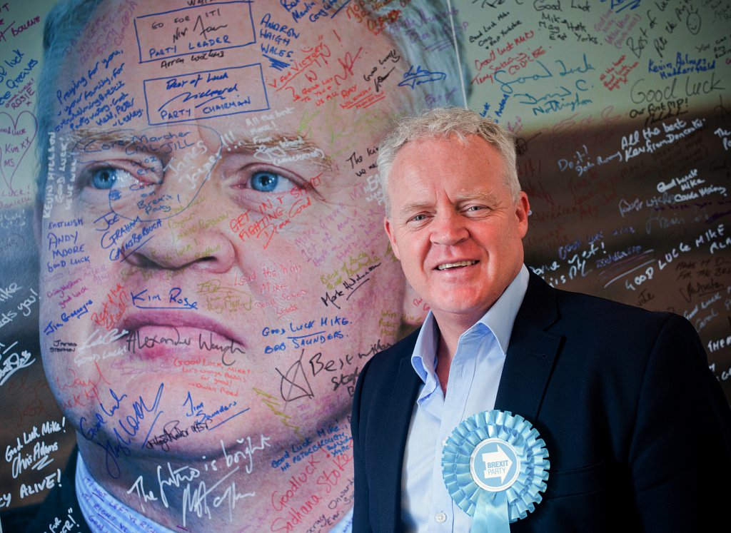 Campaigning in Peterborough with Mike Greene of the Brexit Party