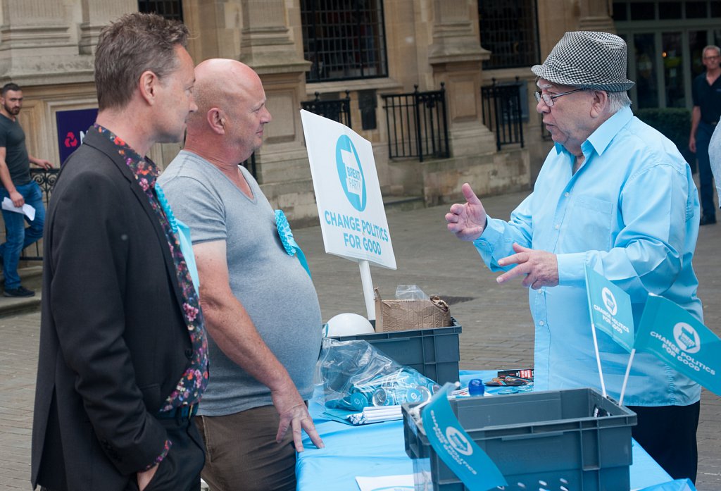 Campaigning in Peterborough with Mike Greene of the Brexit Party