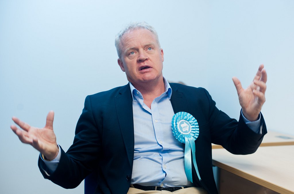 Campaigning in Peterborough with Mike Greene of the Brexit Party