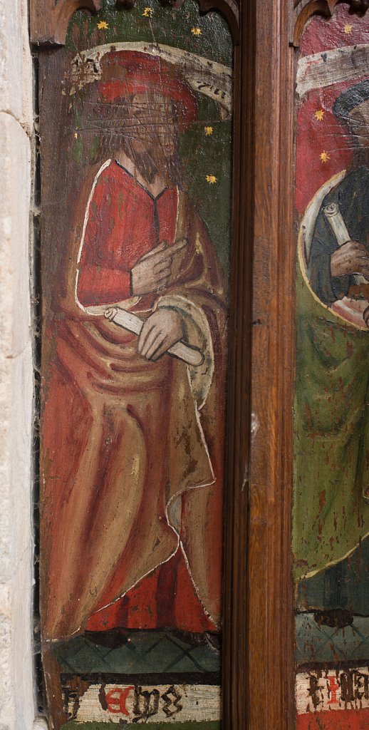 The rood screens at St Nicholas's church, Bedfield, Suffolk.