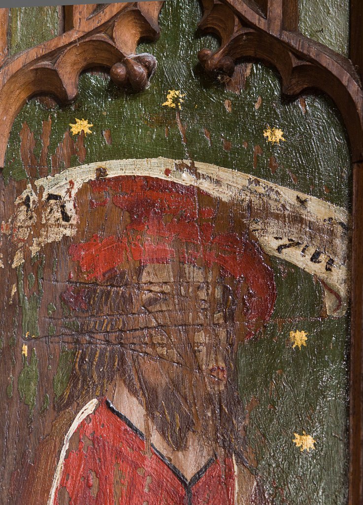 The rood screens at St Nicholas's church, Bedfield, Suffolk.