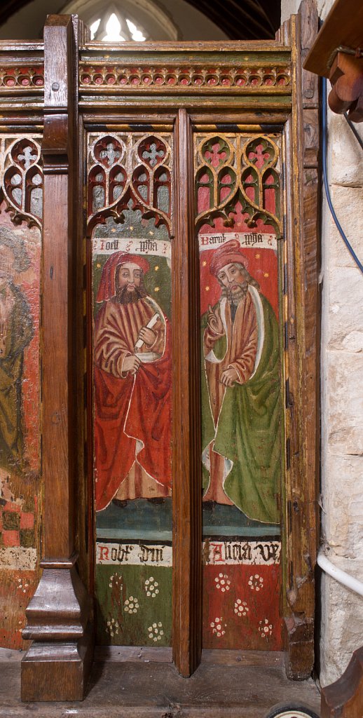 The rood screens at St Nicholas's church, Bedfield, Suffolk.