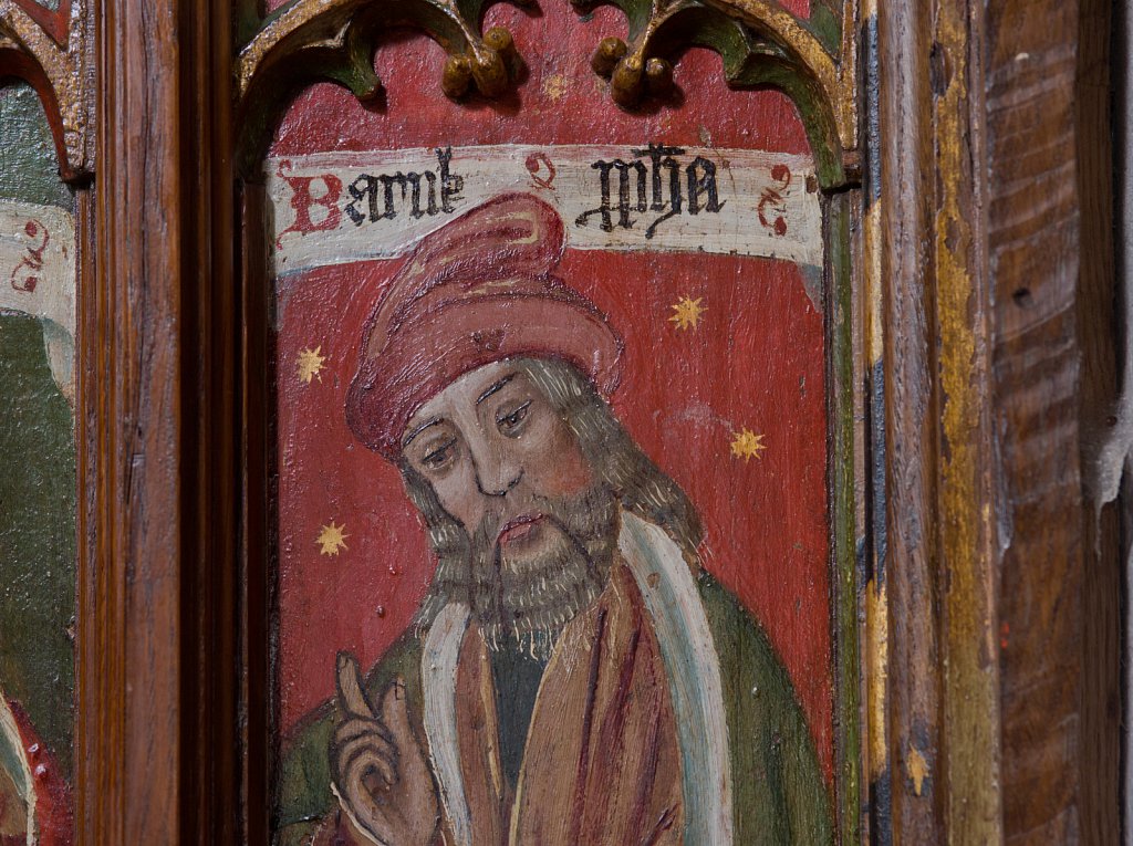 The rood screens at St Nicholas's church, Bedfield, Suffolk.