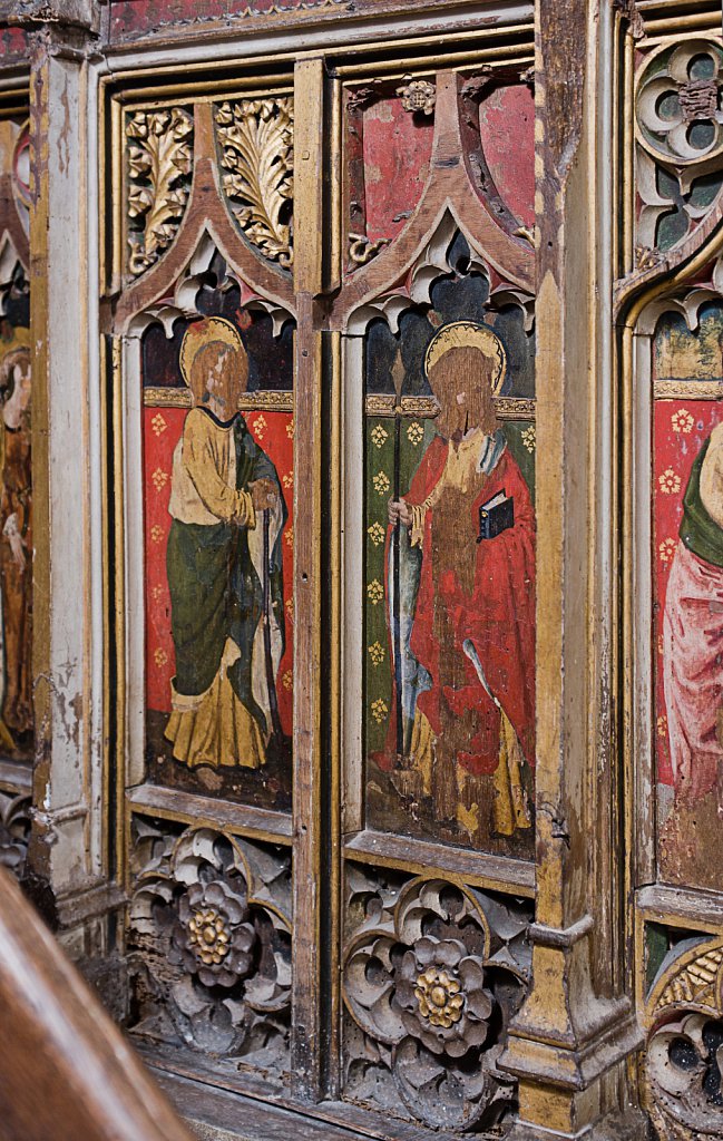  The rood screens and detail at All Saints Church, Marsham,Norfolk.