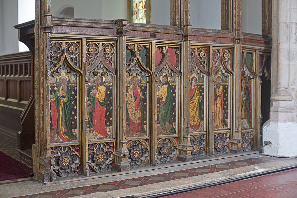  The rood screens and detail at All Saints Church, Marsham,Norfolk.