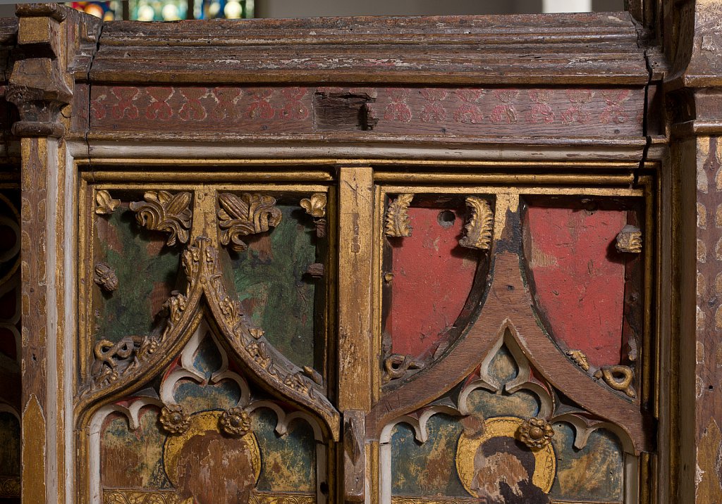  The rood screens and detail at All Saints Church, Marsham,Norfolk.