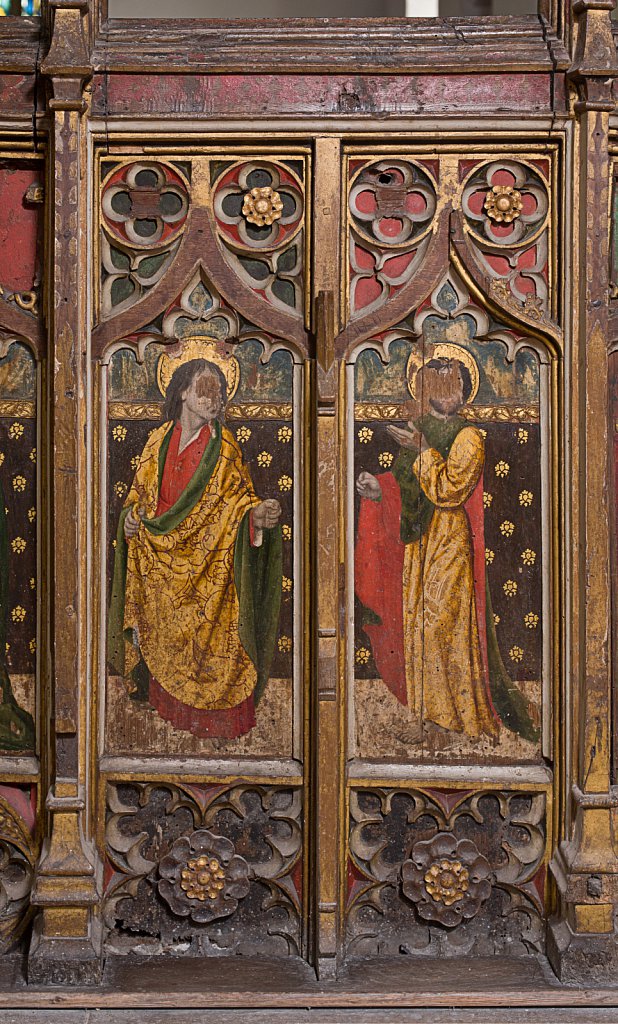  The rood screens and detail at All Saints Church, Marsham,Norfolk.