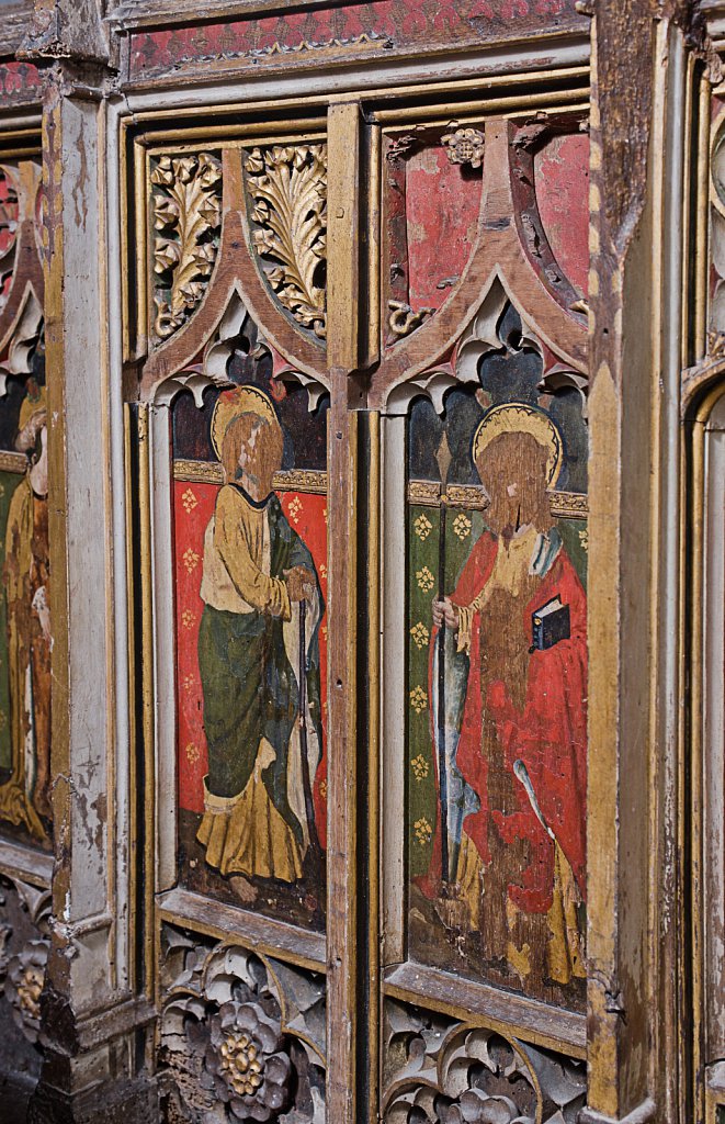  The rood screens and detail at All Saints Church, Marsham,Norfolk.