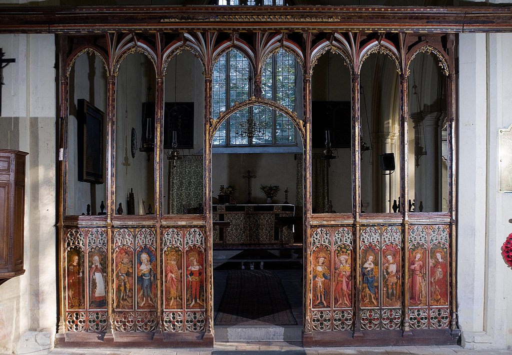  The rood screen and detail at St Michael, Barton Turf, Norfolk.