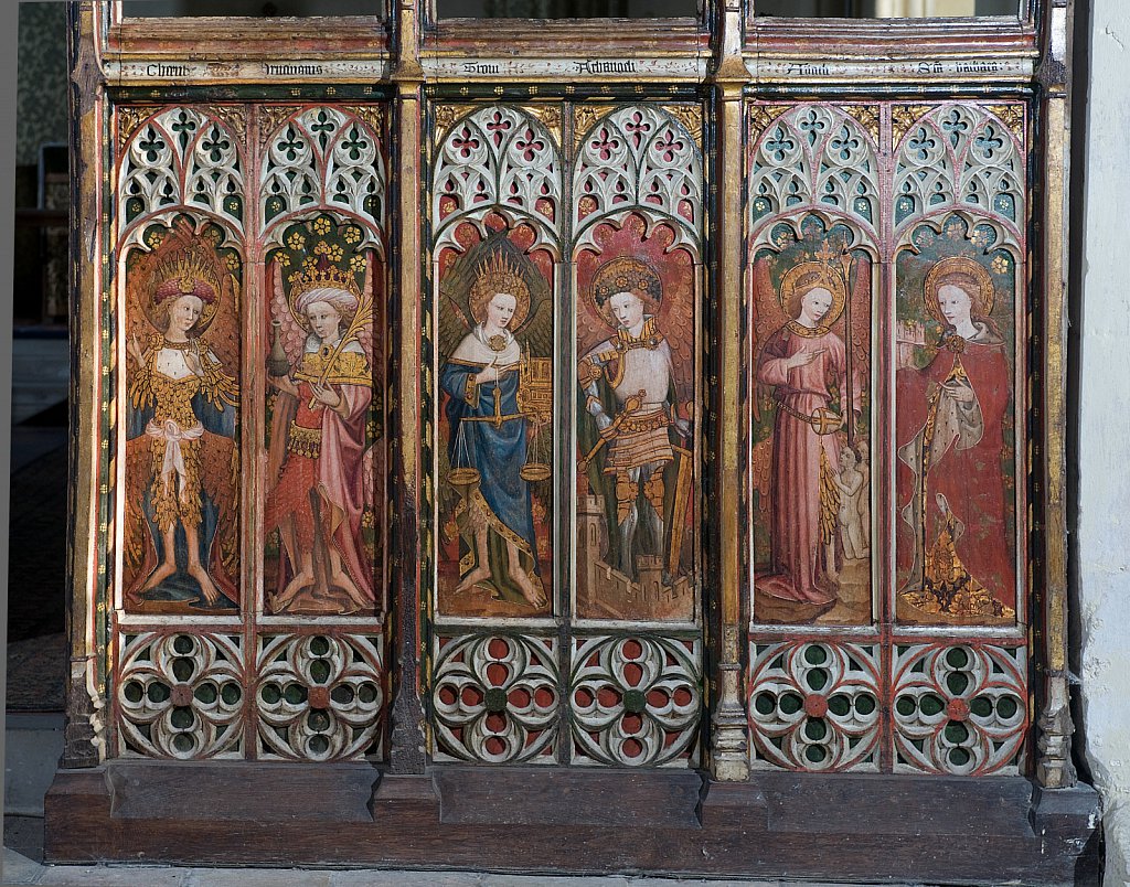  The rood screen and detail at St Michael, Barton Turf, Norfolk.