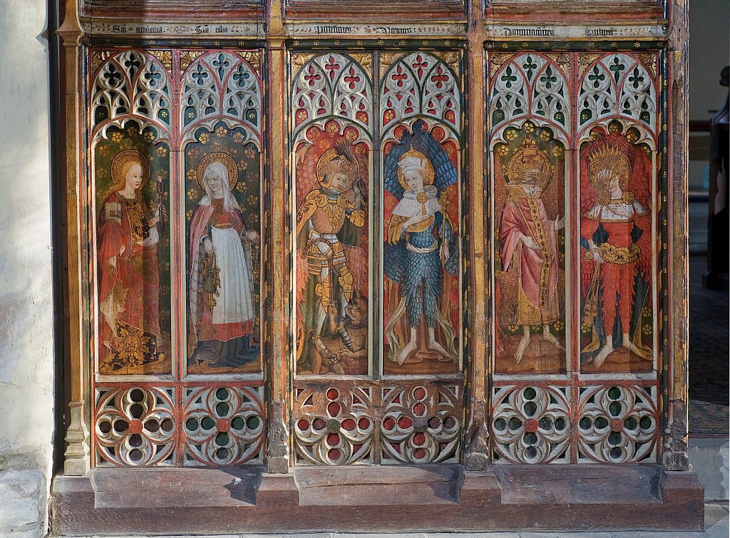  The rood screen and detail at St Michael, Barton Turf, Norfolk.