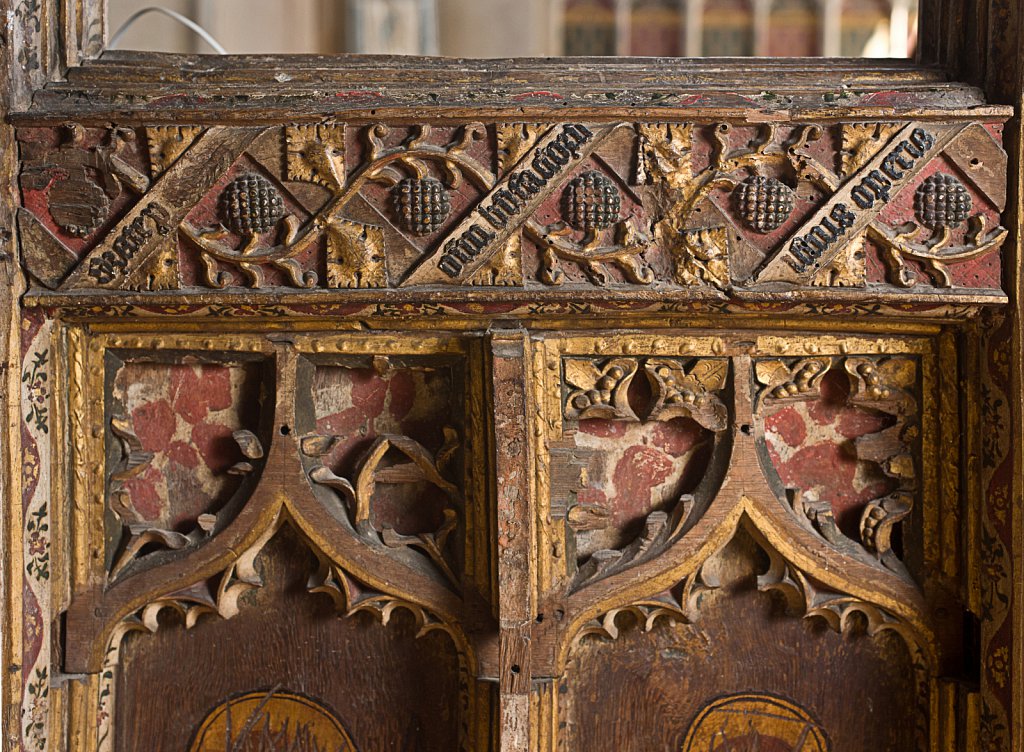  The rood screen and detail at St Botolphs Church, Trunch,Norfolk,UK