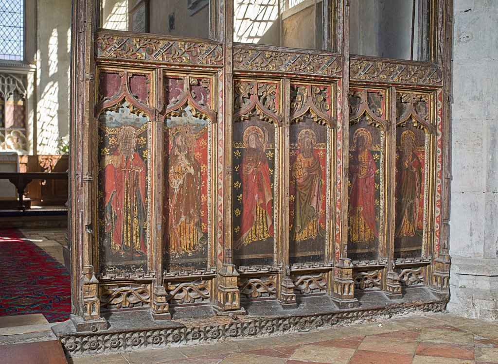  The rood screen and detail at St Botolphs Church, Trunch,Norfolk,UK