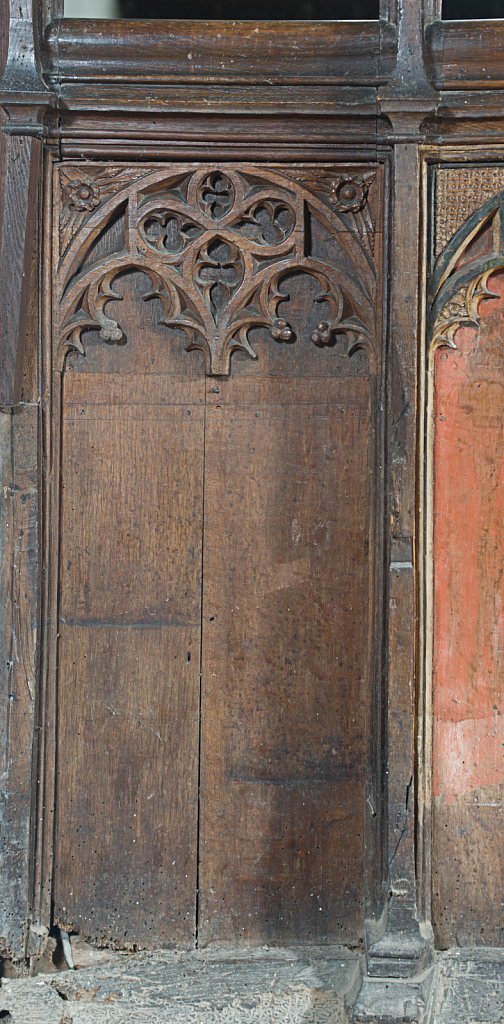 The rood screen and detail at the Church of Saint Peter & Saint Paul Barnham Broom, Norfolk,UK.