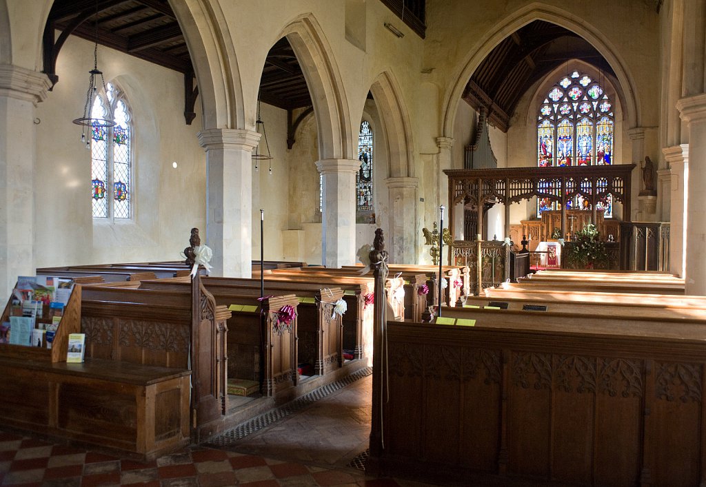  
The rood screen and detail at All Saints church, Filby, Norfolk, UK