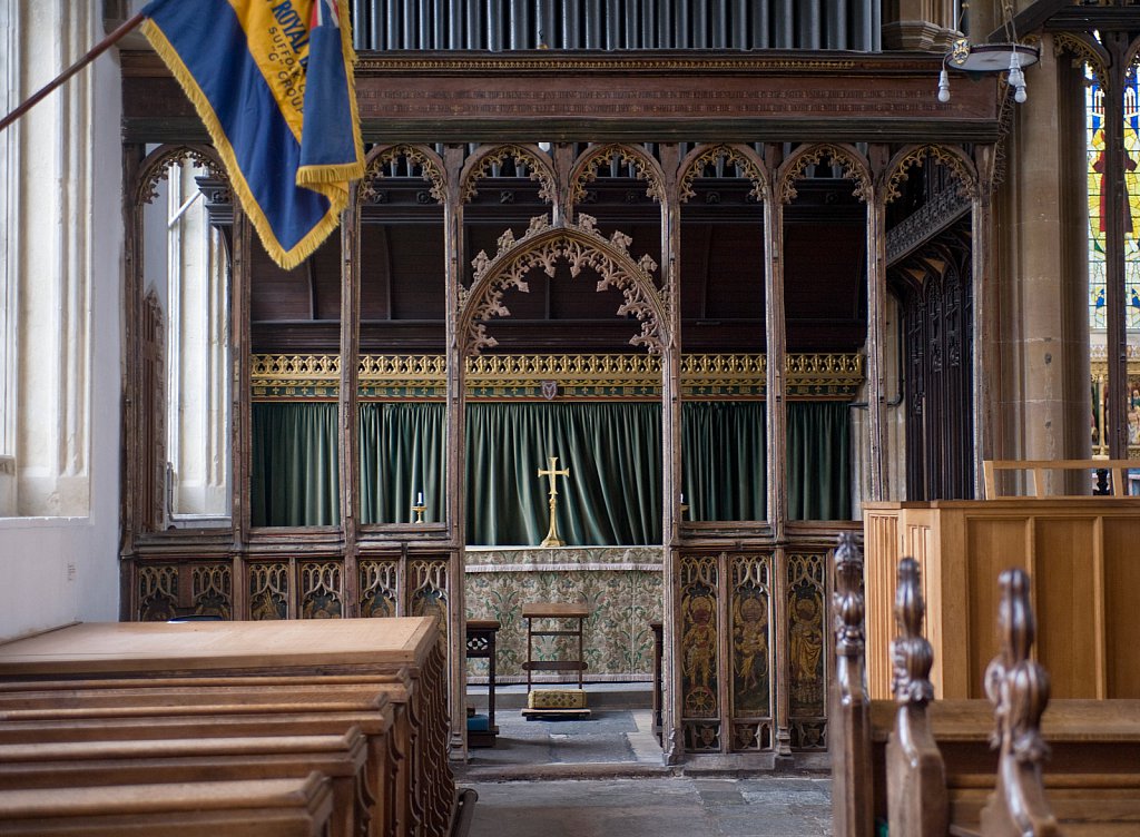   The rood screen and detail at St Edmund King & Martyr, Southwold, Suffolk,UK.